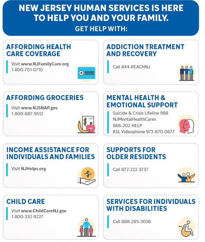 Flyer: New Jersey Human Services in English